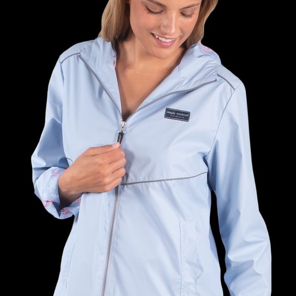 Simply Southern Rain Jacket - Surf blue color - Picture 2 of 3